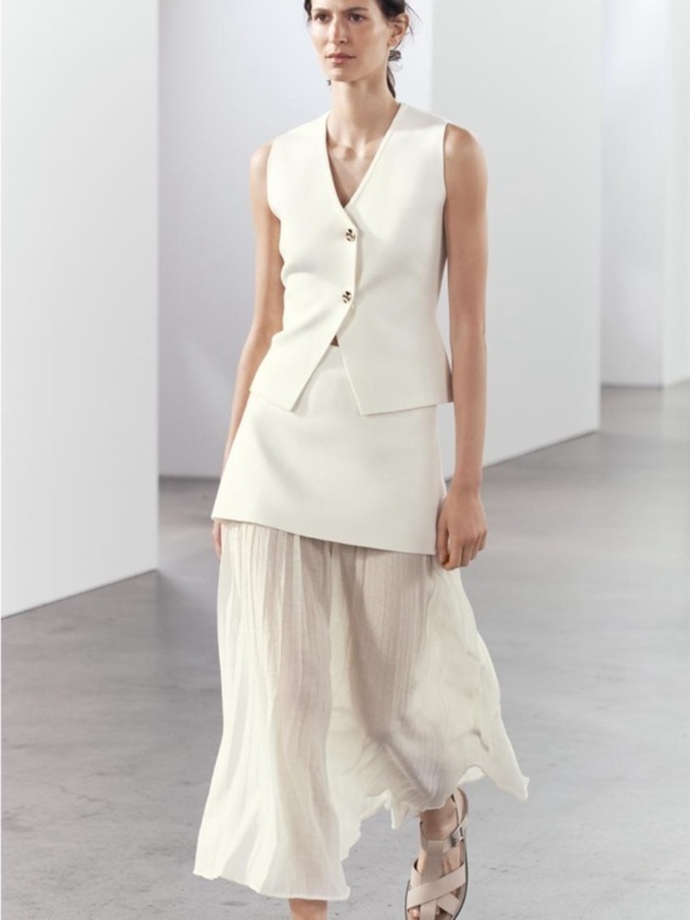 Zara Cream vest Top